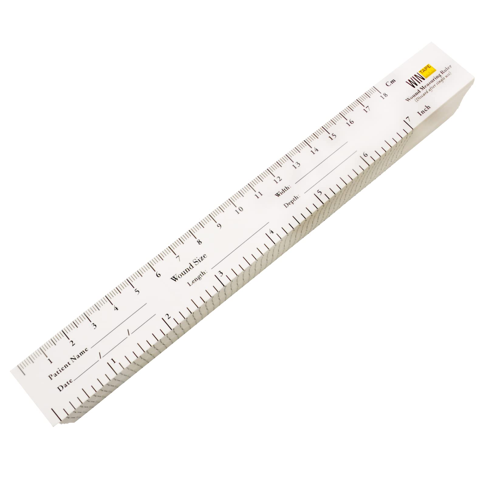 7'' Paper Wound Ruler - Pack of 100 Disposable Medical Measuring Tapes for Accurate Wound Measurement | Ideal for Clinics, Hospitals & First Aid Kits