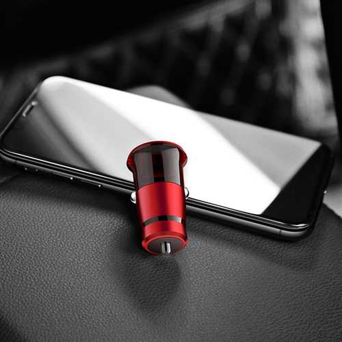 Fast 3.1A Dual USB Car Charger with LED Light - Zinc Alloy Smartphone & Tablet Charger for iPhone, Samsung, iPad - Perfect for Road Trips & Daily Commuting