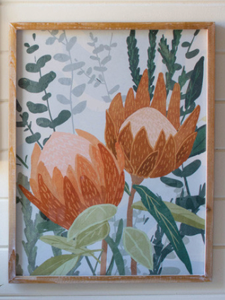 Premium Framed Protea Print Wall Art - Vibrant Floral Decor for Living Room, Bedroom & Office | Perfect Gift for Home & Wedding