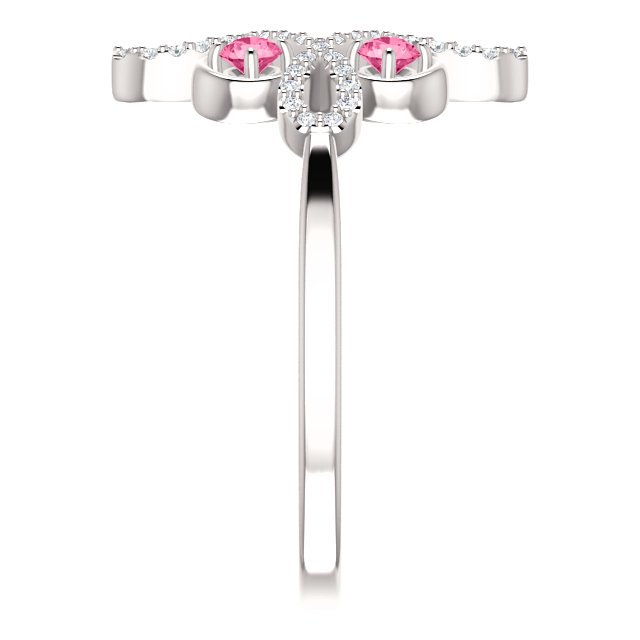 14K Gold Pink Tourmaline & Diamond Clover Ring - 0.32 CTW Pink Tourmaline & 1/6 CTW Diamond - Elegant Jewelry for Women, Perfect for Birthdays, Anniversaries & Special Occasions