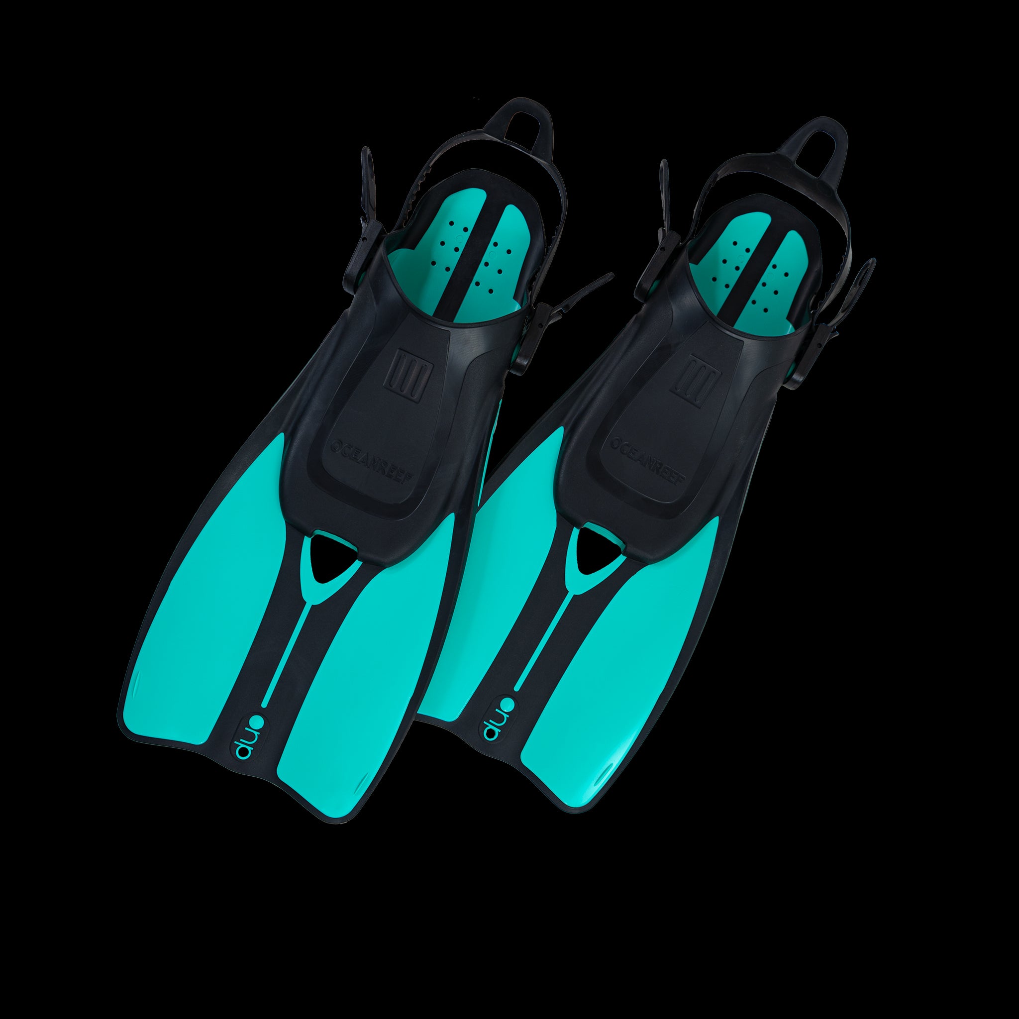 OCEAN REEF Aria QR+ Full Face Snorkel Mask & DUO II Swim Fins Set with Underwater Communication System - Perfect for Scuba Diving, Snorkeling and Water Sports Adventures