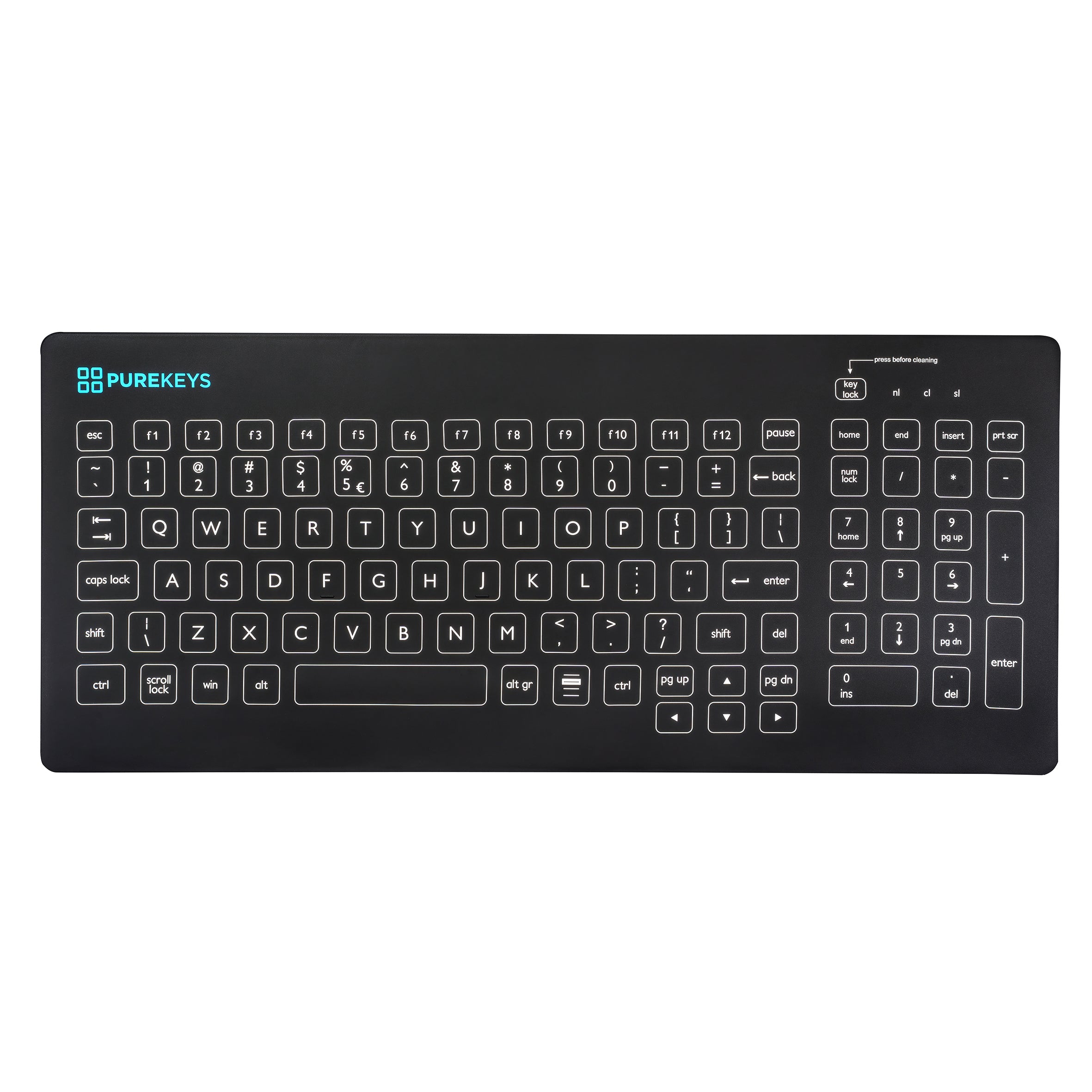 Purekeys Wireless Compact Keyboard and Mouse Set - Black | Slim Ergonomic Design for Laptop, PC, Mac | Perfect for Home Office, Gaming & Travel