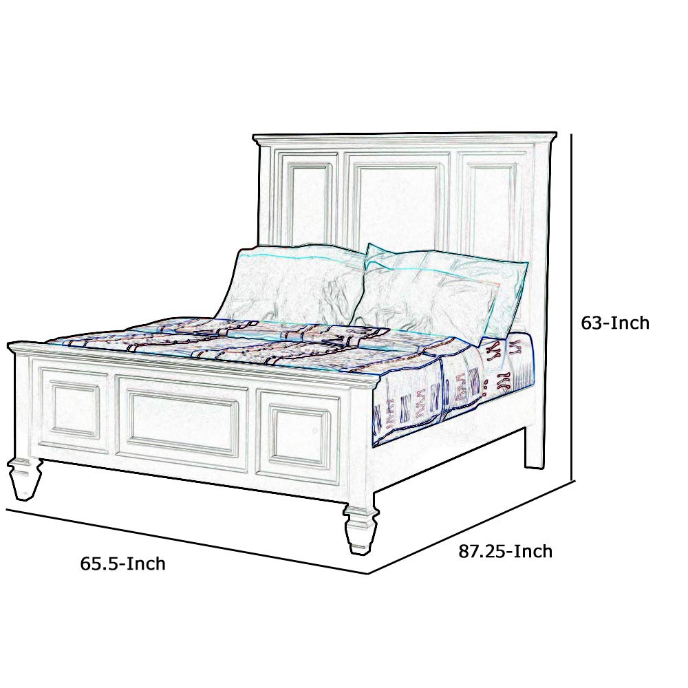 Benjara Panel Design High Headboard Queen Size Bed with Molded Details - Black Upholstered Bed Frame for Luxurious Bedroom Decor | Perfect for Master Bedrooms & Guest Rooms