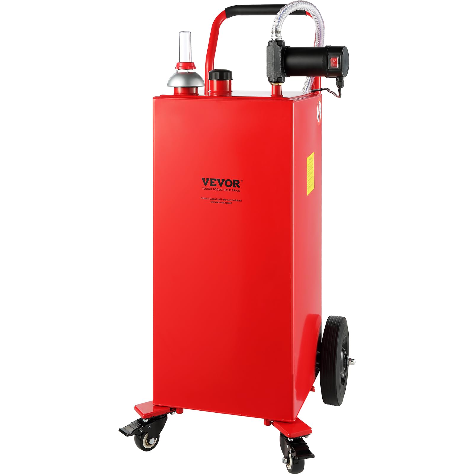 VEVOR 30 Gallon Fuel Caddy with Electric Pump - 180W Portable Fuel Storage Tank, 23.5 L/min Flow Rate for Diesel, Lubricating Oil & Machine Oil - Heavy Duty Wheels for Easy Transport - Ideal for Cars, Mowers, Boats & Motorcycles - Perfect for Garage, Farm & Construction Site Use