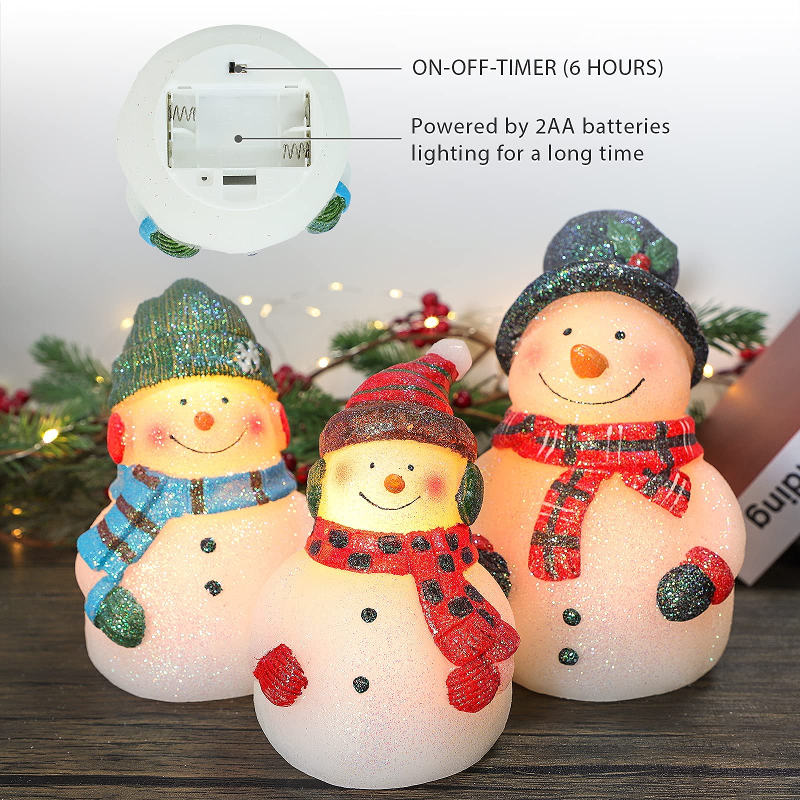 Real Wax Hand-Carved Snowman Flameless LED Candles with Remote Control - Battery Operated Decorative Candles for Christmas, Birthday Gifts, Home Decor & Collectible Sculptures | Perfect for Holiday Centerpieces, Cozy Winter Nights & Festive Atmosphere