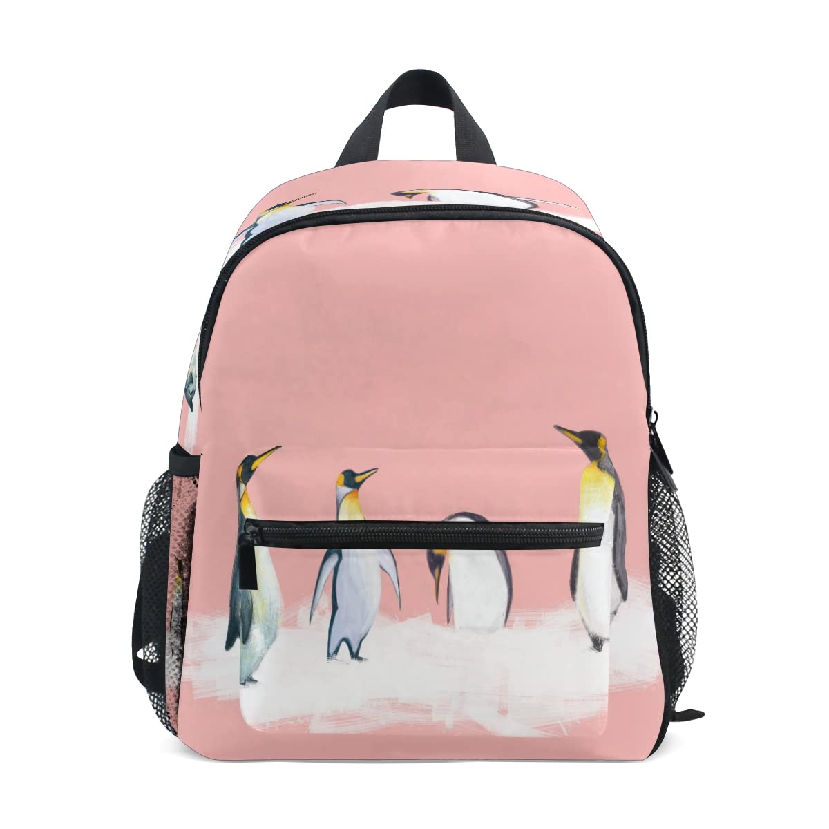 Cute Penguins Pink Background Backpack for Kids - Waterproof Toddler Backpack for Boys & Girls - Perfect for Preschool, Daycare & Travel