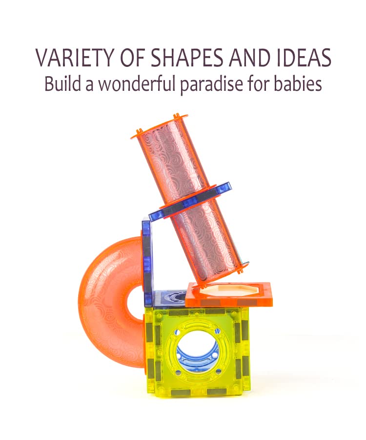 Magnetic Tiles Building Blocks for Kids - 110pcs STEM Learning Toys with Marble Run for Boys & Girls Ages 3-10 | Educational STEAM Construction Set | Perfect Christmas & Birthday Gift for Toddlers | Great for Classroom, Playroom & Home Learning Activities