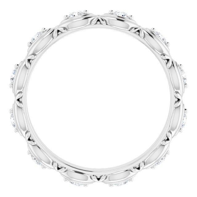 0.36 Carat Round Diamond Floral Eternity Band Wedding Ring - Perfect for Bridal Jewelry, Anniversary Gifts & Special Occasions