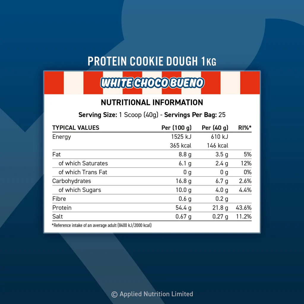 Applied Nutrition Protein Cookie Dough 1kg - High Protein Snack for Fitness & Weight Loss | Perfect for Post-Workout Recovery & Healthy Dessert