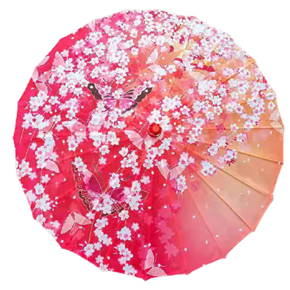 Chinese Style Oil Paper Umbrella - Handmade Bamboo & Floral Painted Rainproof Parasol for Cosplay, Hanfu, Traditional Costume & Outdoor Photography