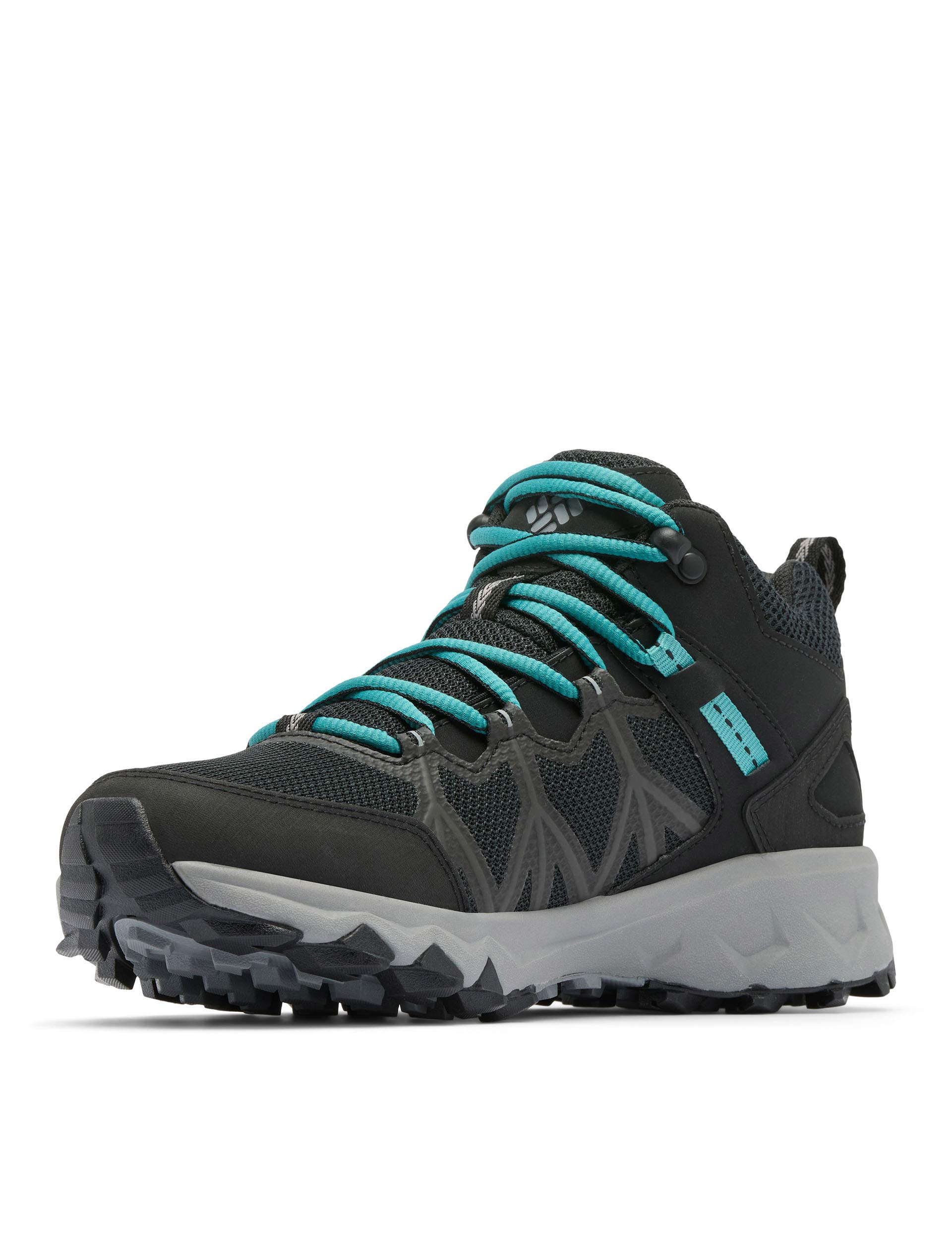 Peakfreak II Mid Outdry Waterproof Hiking Boots for Men & Women - Black/Teal - Lightweight Trail Shoes for Outdoor Adventures, Trekking & Backpacking