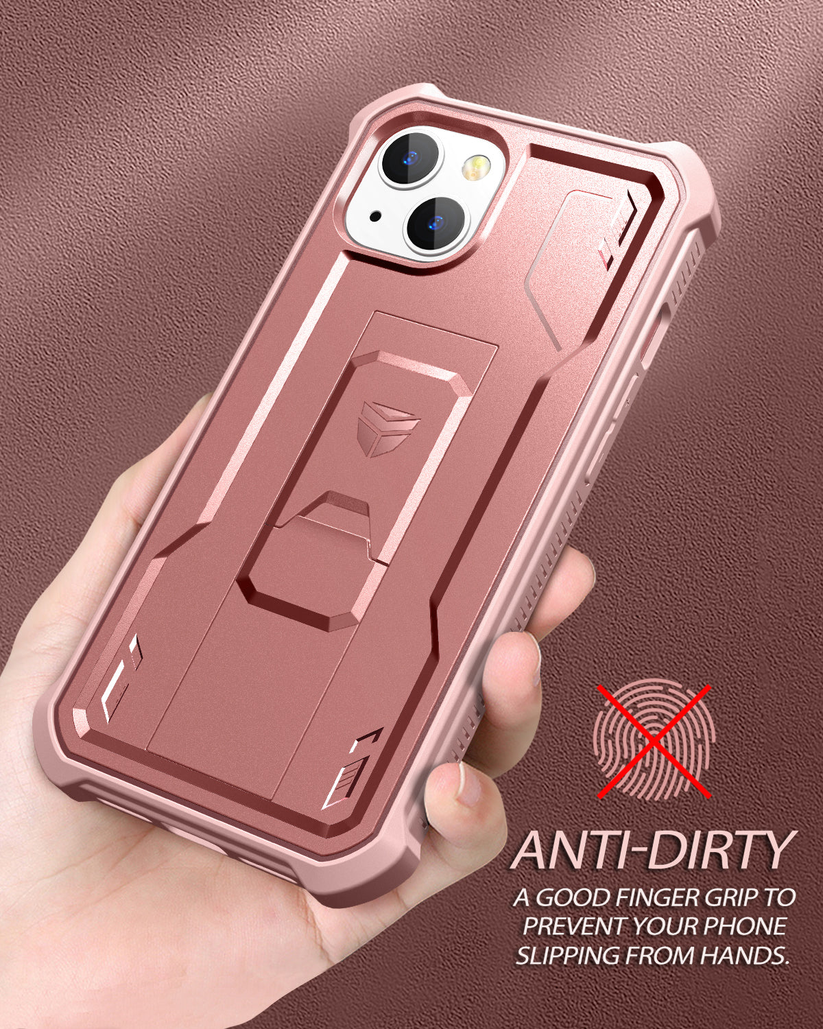 Dexnor Heavy Duty Shockproof iPhone 14/13 Case with Built-in Screen Protector & Adjustable Kickstand - Perfect for Outdoor Adventures, Work, and Travel Protection