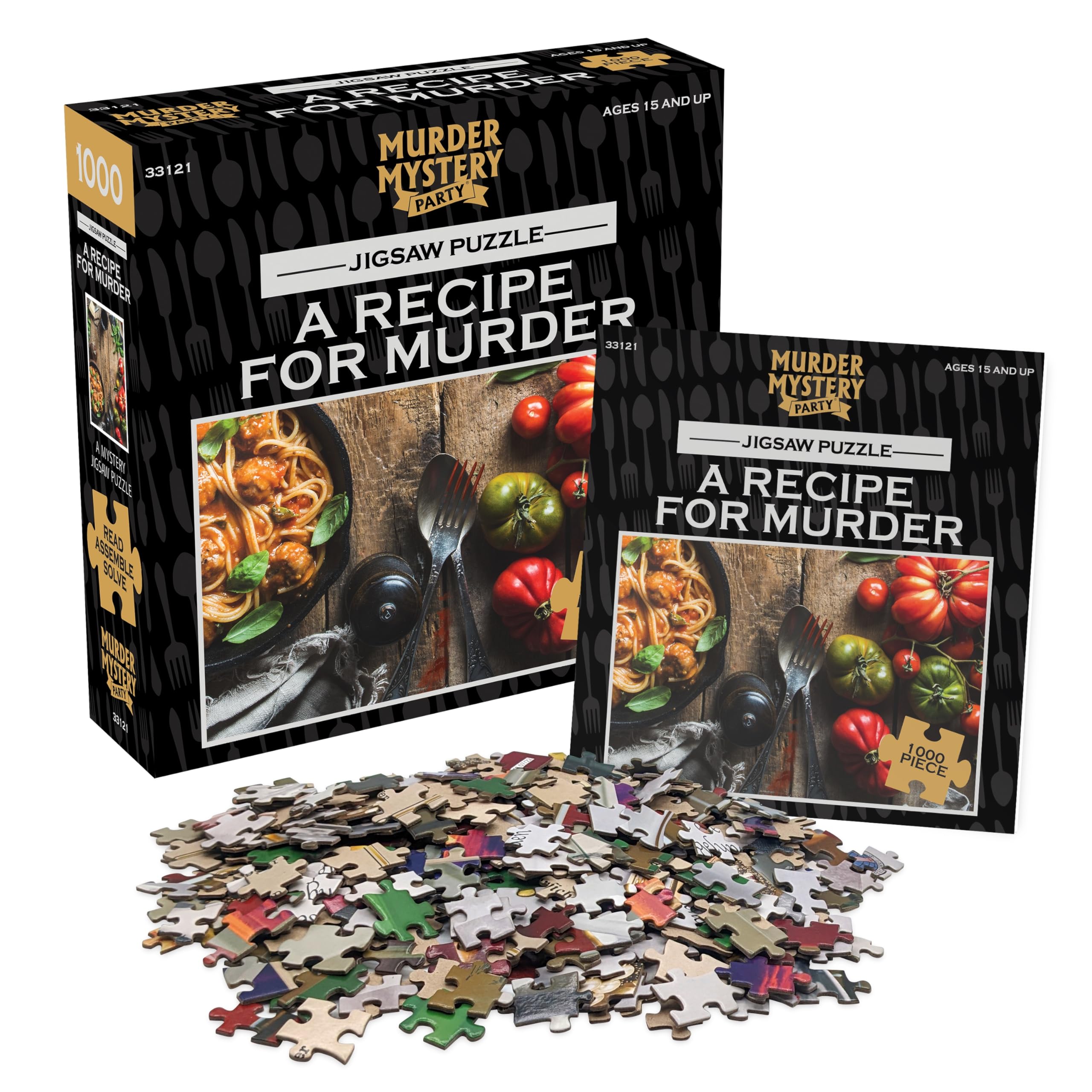 Bepuzzled Classic Mystery Recipe For Murder 1000-Piece Jigsaw Puzzle by University Games | Murder Mystery Puzzle Game for Teens & Adults | Perfect for Family Game Nights & Detective-Themed Parties | Ages 12+