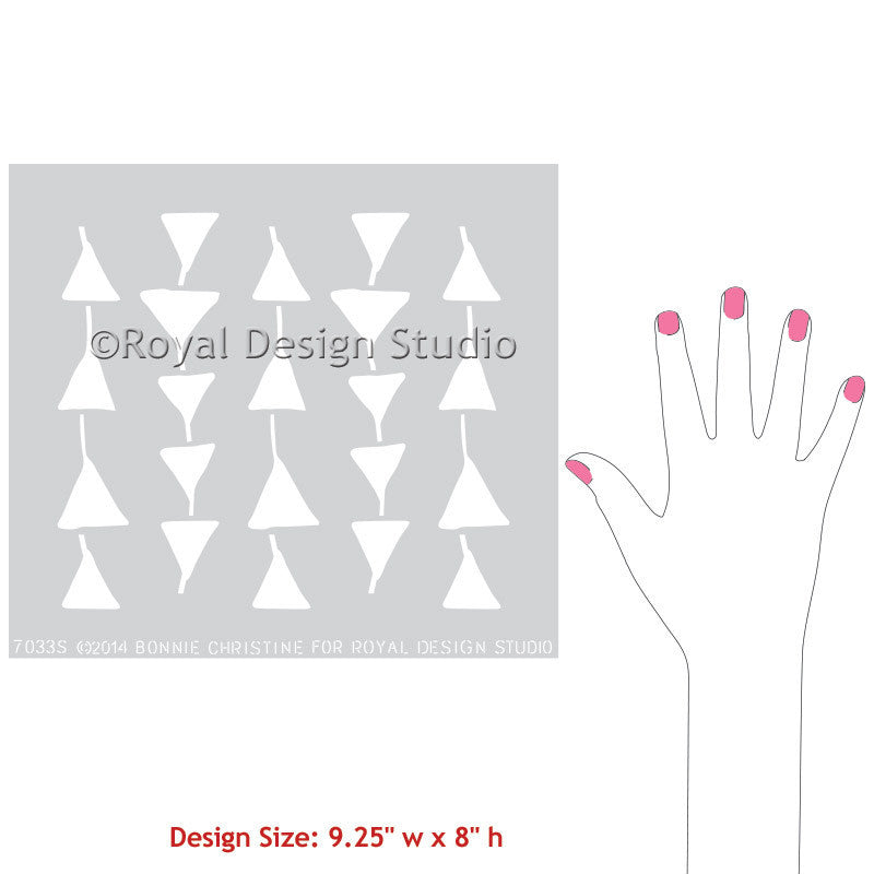 Triangulations Furniture Stencil - Geometric Wood Painting Template for DIY Home Decor, Cabinets & Walls | Perfect for Crafts, Upcycling & Interior Design Projects