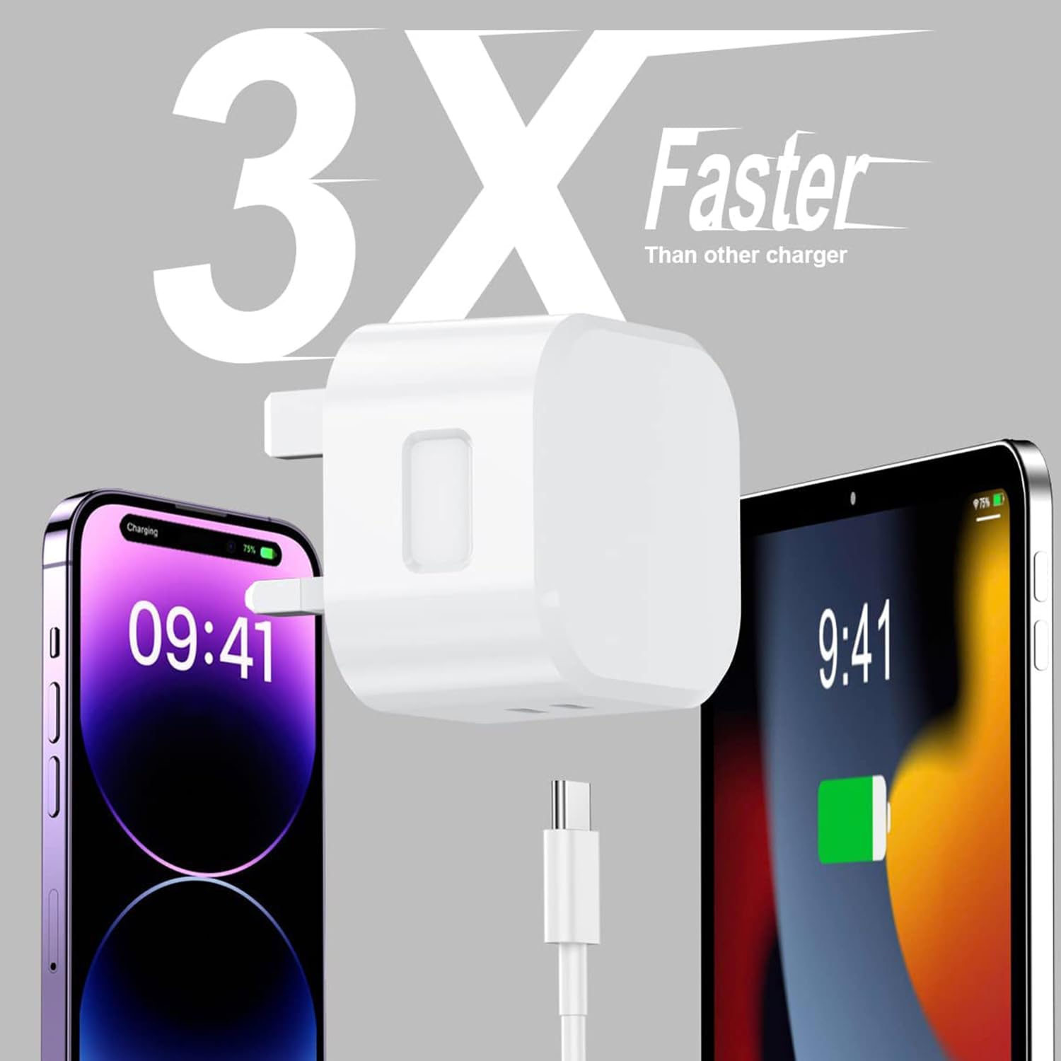 25W USB-C Fast Charger for Google Pixel 9/9 Pro/9 Pro XL/8/8 Pro/7/7 Pro & iPhone 16/15/14 - Includes Type-C Cable - Perfect for Home, Office & Travel Charging
