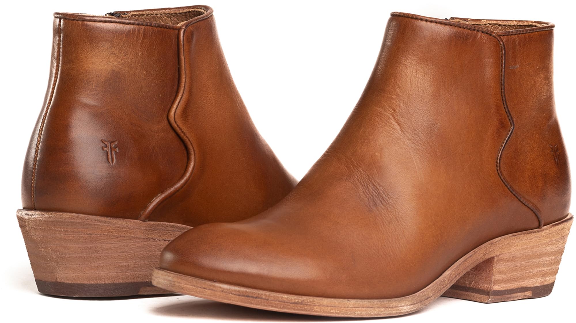 Frye Carson Piping Booties for Women - Soft Full-Grain Leather Western Boots with Signature Piping Detail & Leather Lining - 4