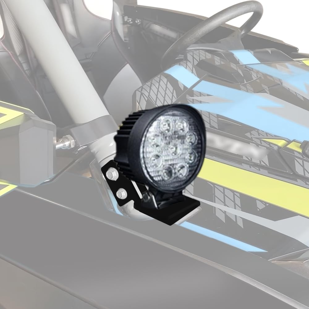 Heavy Duty LED Work Light Mounting Brackets for Polaris RZR XP 1000 (2014-2019) & RZR 900 (2015-2019) - UTV Light Bar Mounts Kit for Off-Road, Hunting, Camping & Night Driving