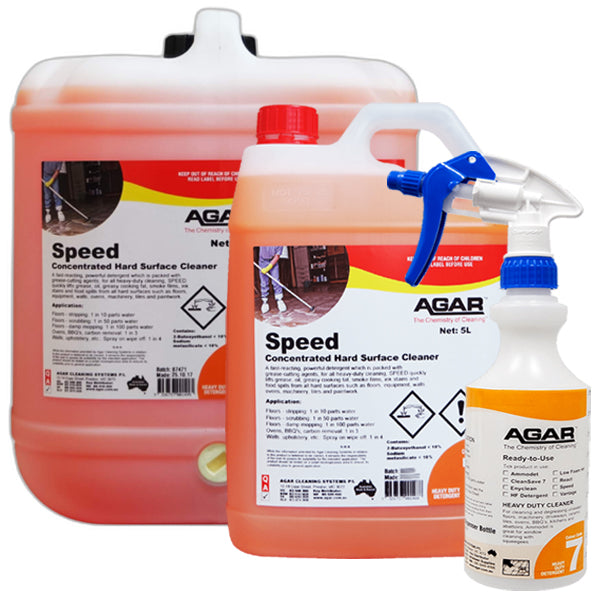 Agar Speed Concentrated Grease Cutting Detergent - Heavy Duty Kitchen Degreaser for Stoves, Ovens & Grills - Fast Acting Commercial-Grade Cleaning Solution
