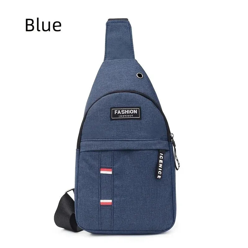 Men's Small Canvas Crossbody Chest Bag - Lightweight Multifunctional Sling Bag for Outdoor Sports, Travel, Hiking & Camping - Perfect for Daily Use, Gym, Cycling and Urban Adventures