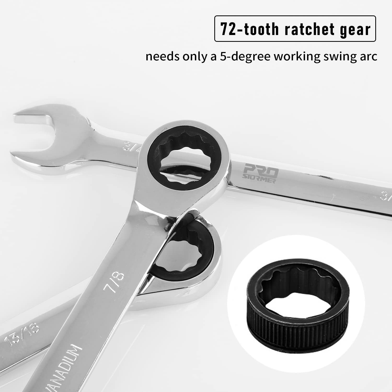 14-Piece Ratcheting Wrench Set - SAE & Metric Combination - Chrome Vanadium Steel - Non-Slip Grip - Perfect for Automotive Repair, Plumbing & DIY Home Projects