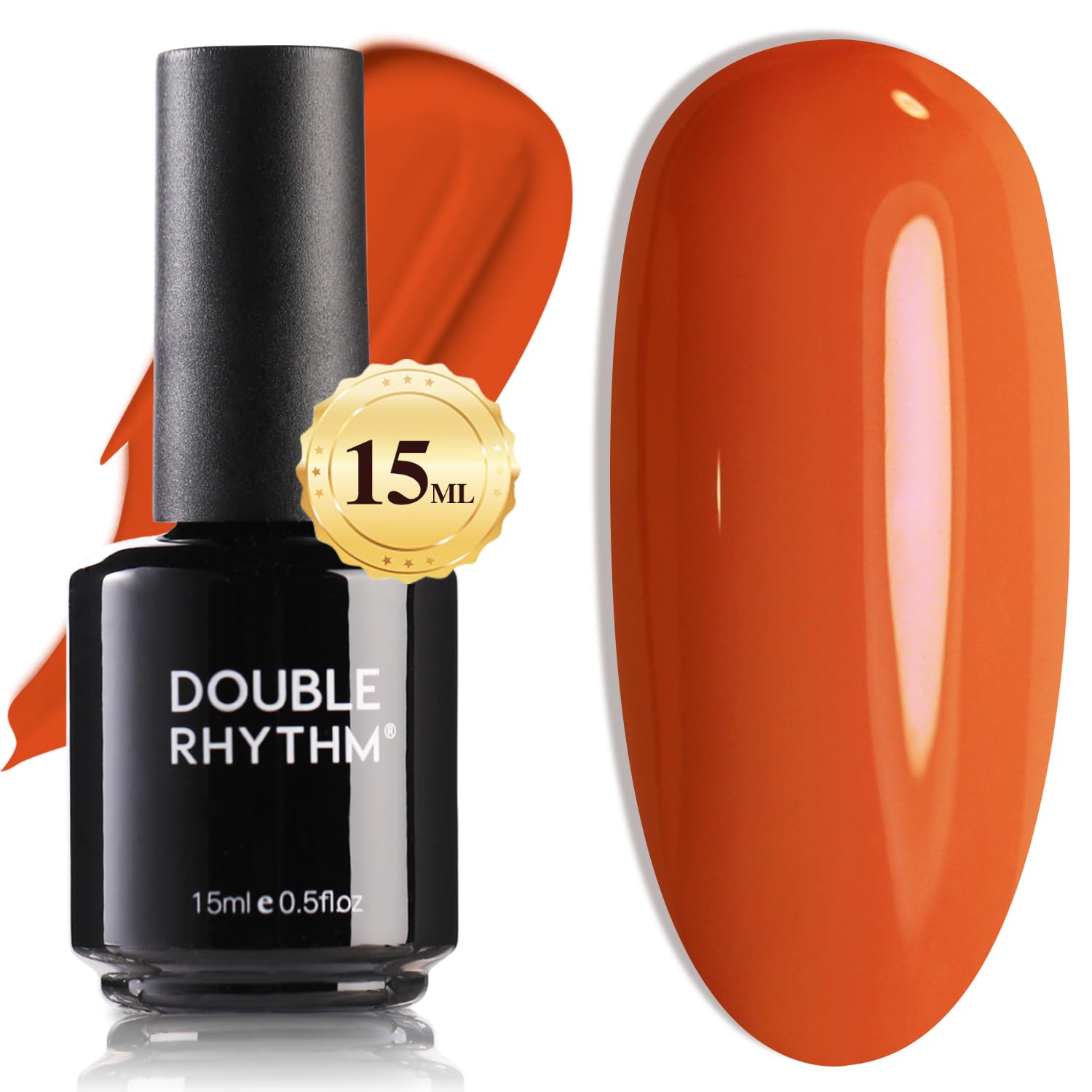 15ML Double Rhythm Gel Nail Polish - Light Pastel Dark Glitter Colors, Reflective Sparkle, Soak Off, Salon & DIY at Home (A1100-Tangerine) - Perfect for Manicures, Pedicures, Nail Art & Special Occasions
