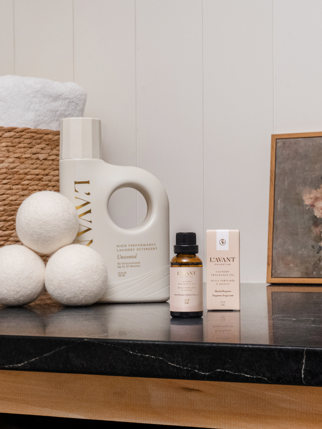 Natural Laundry Oil & Wool Dryer Balls Set - Eco-Friendly Fabric Softener & Static Reducer for Clothes | Perfect for Sensitive Skin & Sustainable Laundry Care