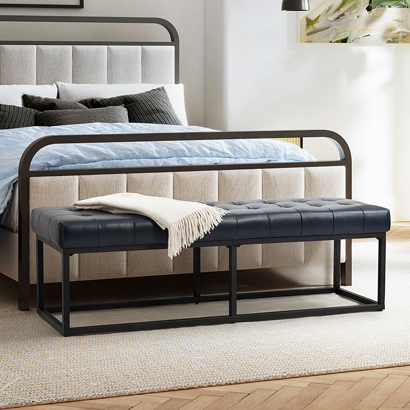 Rosana Genuine Leather Multi-Functional Storage Bench with Cushion Top - Perfect for Entryway, Bedroom, or Living Room Seating and Storage