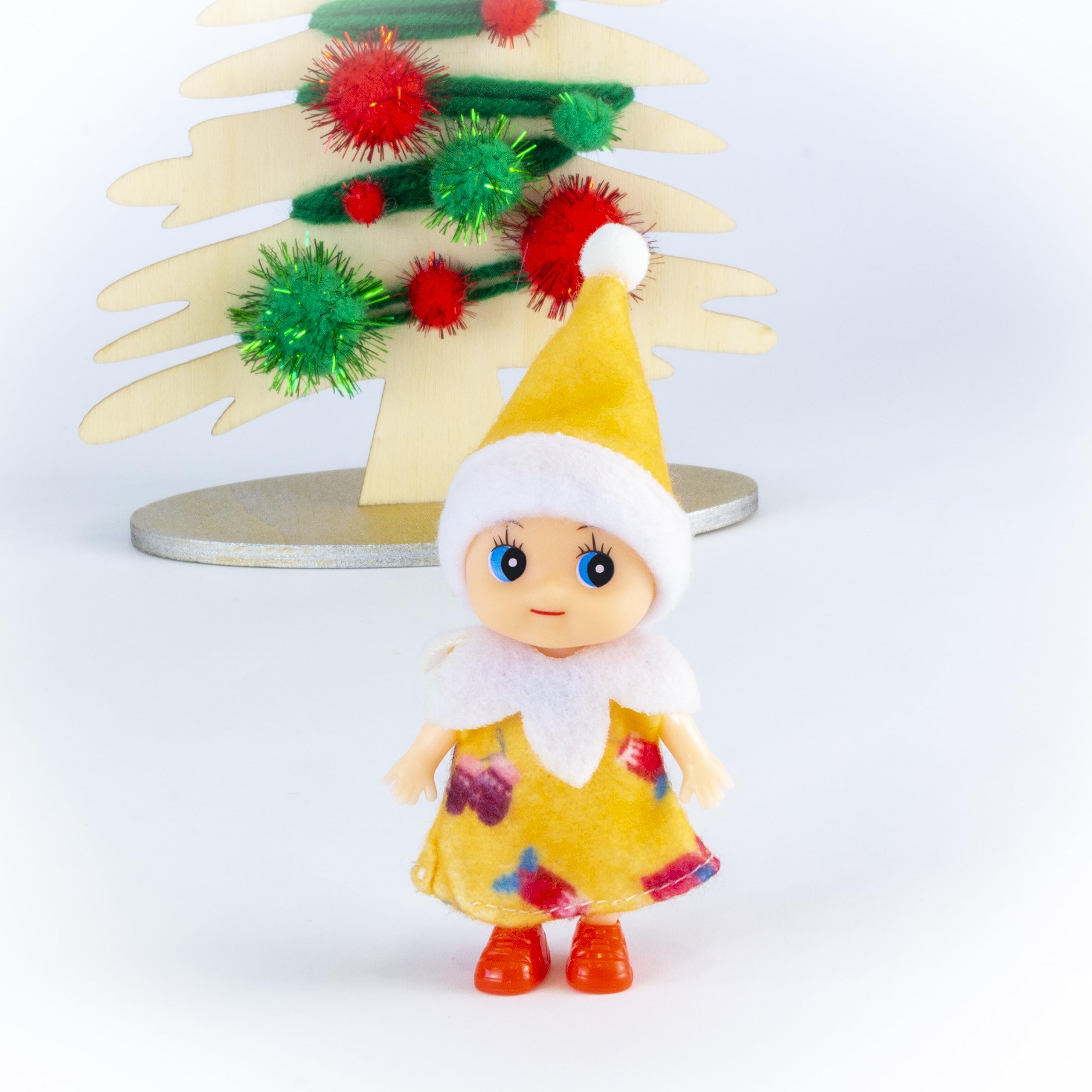 Tiny Baby Elf Doll in Yellow Dress - Perfect for Nursery Decor