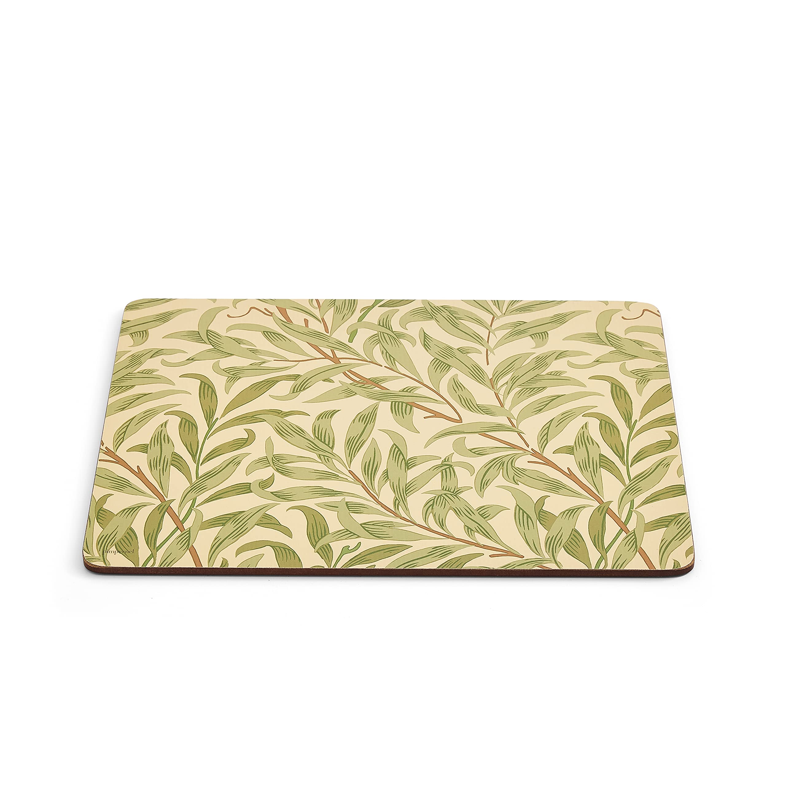 Portmeirion Willow Bough Green Placemats Set of 6 - Large Rectangular Table Mats for Dining Room, Kitchen, and Formal Dinner Parties
