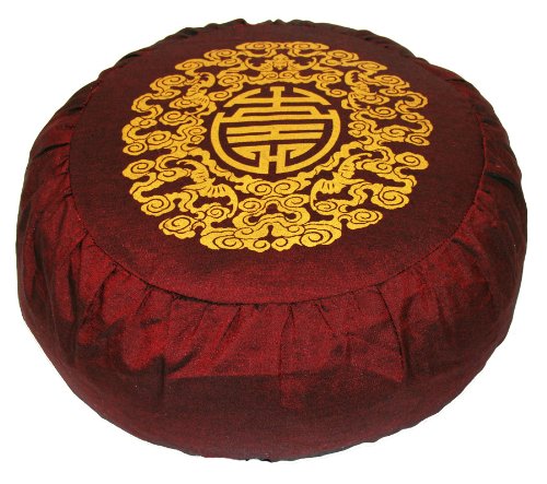 Premium Meditation Cushion Zafu with Lotus Enlightenment Symbol - Ergonomic Floor Pillow for Yoga, Zen, Mindfulness & Home Decor
