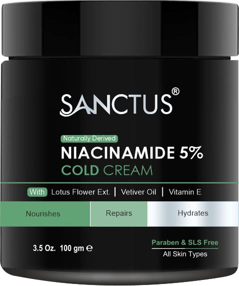 Niacinamide 5% Moisturizing Cold Cream - Organic, Non-Sticky Face Cream for Hydration & Skin Repair - 100g | Perfect for Dry, Sensitive Skin & Nighttime Skincare Routine