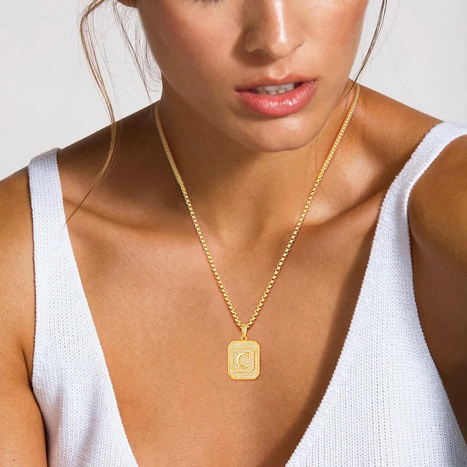 AENEAS Initial Necklace for Women - Gold Filled Sterling Silver Letter Pendant Jewelry Gift for Mom, Wife, Girlfriend - Perfect for Birthday, Anniversary, Christmas & Everyday Wear