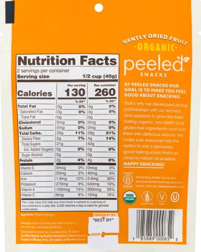 Organic Dried Mango Snacks - Healthy Vegan Fruit Strips, Gluten-Free, Non-GMO, No Added Sugar - Perfect for On-the-Go Lunches, Travel, Hiking & Office Snacking - 2.8 Oz Pack