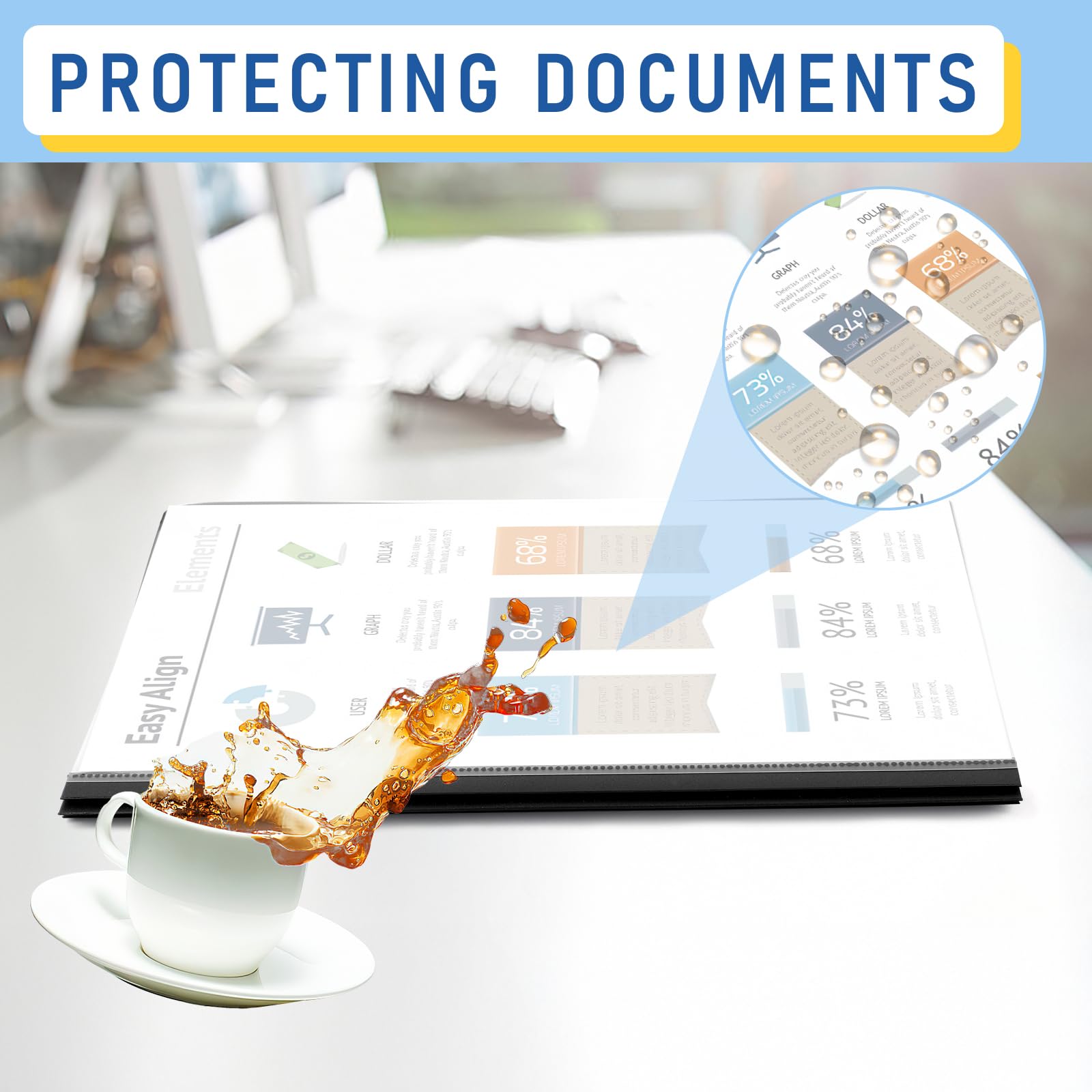 8 Pack COIDEA Clear Report Covers with 3-Prong Fasteners - A4 & Letter Size Presentation Folders (100 Sheet Capacity) - Ideal for School Projects, Business Reports & Office Presentations
