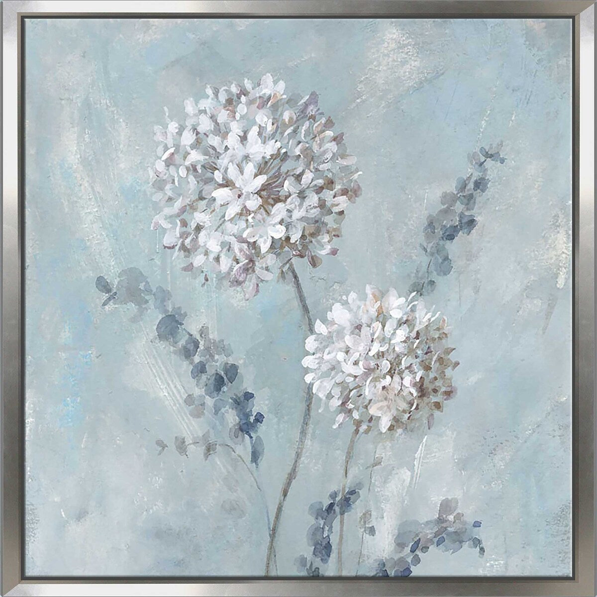 Airy Blooms II Floating Canvas Wall Art - Modern Floral Print for Living Room, Bedroom & Office Decor