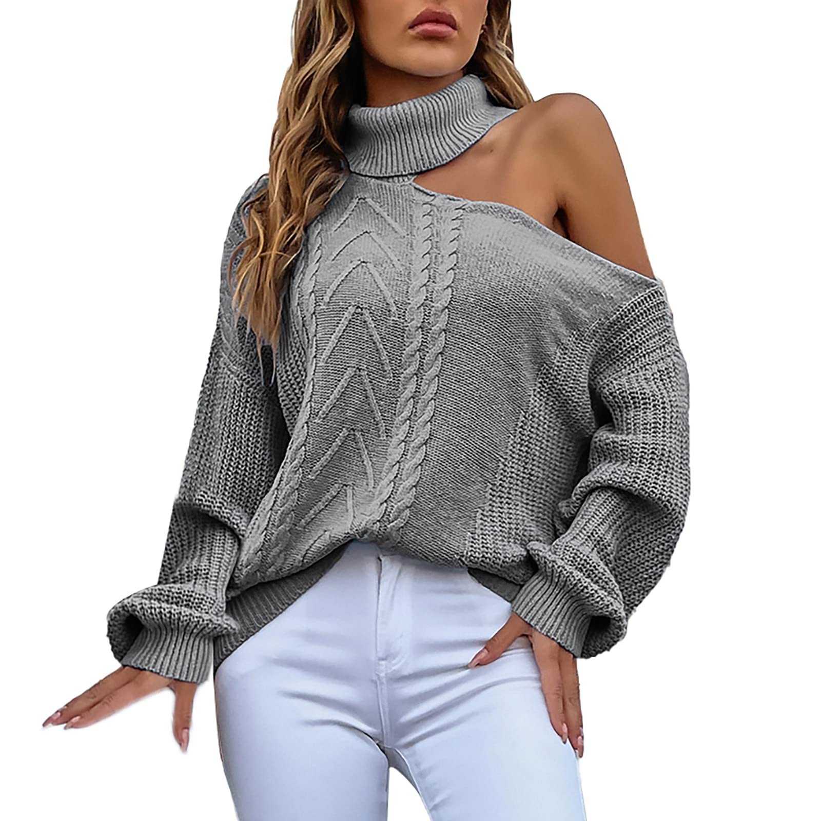 Women's Sexy Solid Color Wrap Sweater Dress - Long Sleeve O-Neck Winter Dress for Fall & Winter | Perfect for Office, Date Night & Holiday Parties