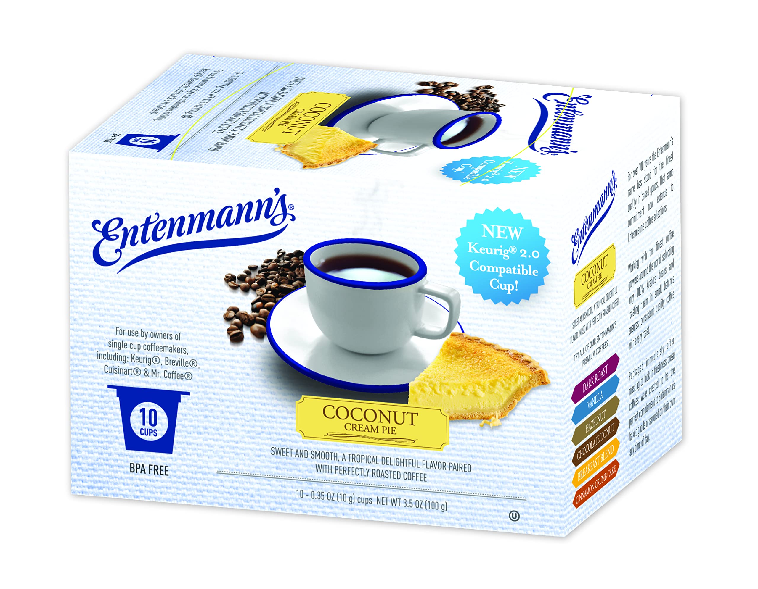 Entenmann's Coconut Cream Pie Flavored Coffee Pods - 80 Single Serve Cups for Keurig Brewers | Perfect for Breakfast, Office & Dessert Pairing