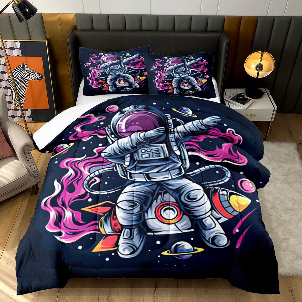 Premium Astronaut Bedding Set - NASA-Inspired Space Theme Comforter, Sheets & Pillowcases for Kids & Adults | Perfect for Space-Themed Bedrooms, Dorm Rooms & Gift Giving