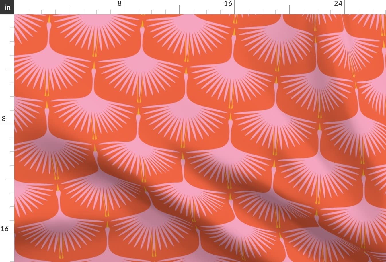 Mid Century Bright Pink Coral Retro Traditional Abstract Birds Printed Minky Fabric Fat Quarter - Soft Plush Sewing Material for Baby Blankets, Quilt Backing & DIY Crafts - Perfect for Nursery Decor, Home Sewing Projects & Gift Making