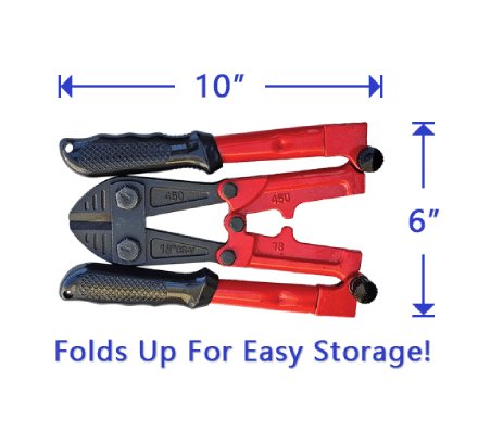 BNBCSF 18-Inch Heavy Duty Folding Bolt Cutter - Portable Wire & Chain Cutter for DIY, Construction, and Emergency Use