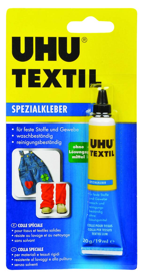 UHU Textile Glue 20g - Strong Fabric Adhesive for Clothes, Shoes & DIY Crafts - Perfect for Fabric Repair, Leather Bonding & Handmade Projects