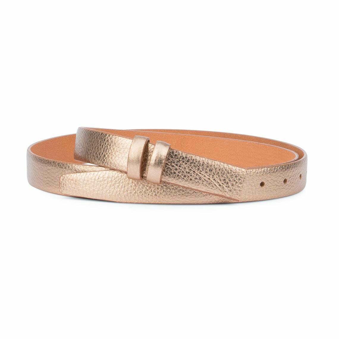 Authentic 25mm Rose Gold Belt Strap Replacement for Ferragamo Buckles | 100% Genuine Leather Women's Fashion Accessory | Perfect for Office, Casual & Formal Outfits