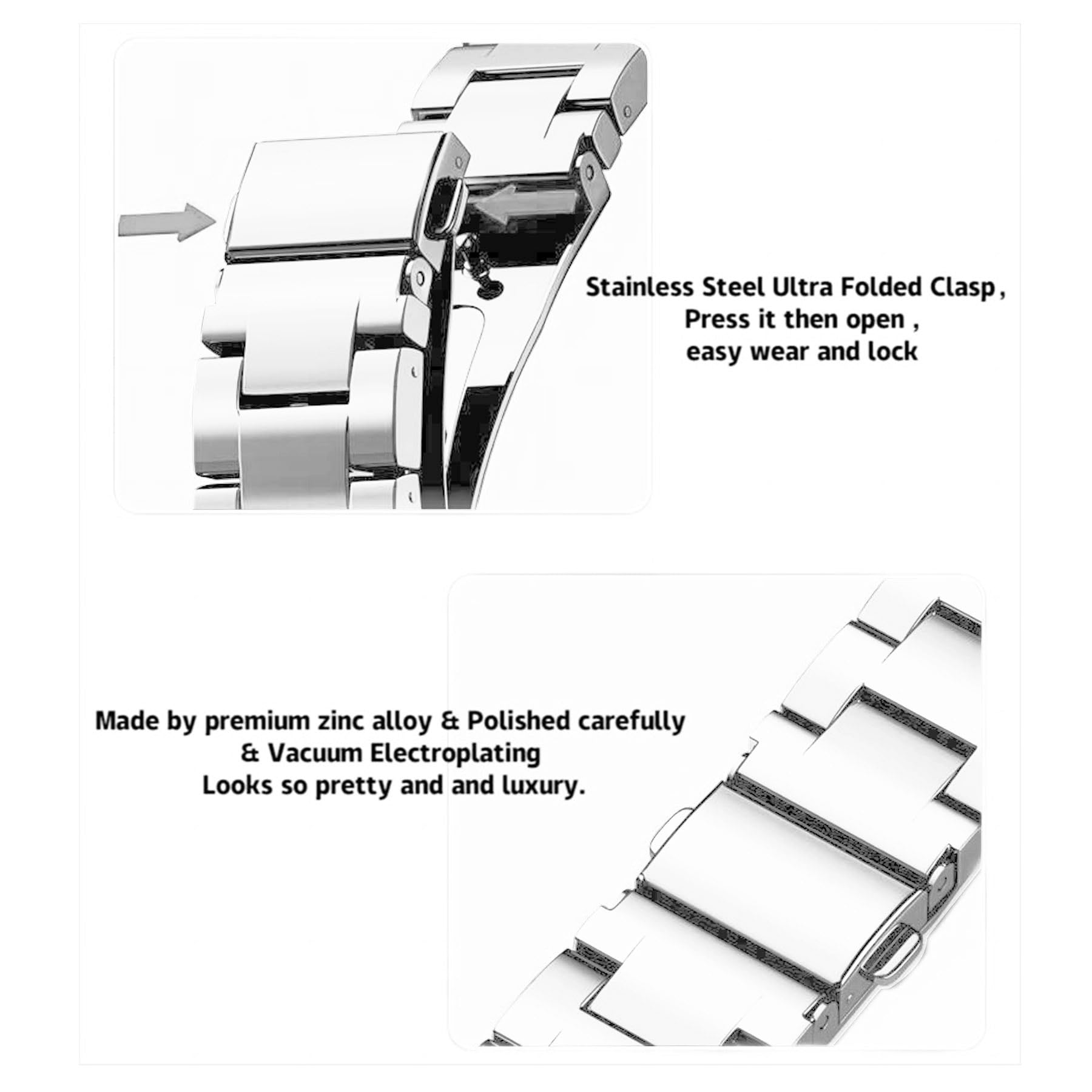 Kolgios 38mm 40mm 41mm 42mm 44mm 45mm 46mm Women's Fashion Smartwatch Bands Compatible with Apple Watch Series 10/9/8/7/6/SE/5/4 - Stylish Replacement Bracelet Strap for iWatch - Perfect Gift for Her - Ideal for Workouts, Office & Everyday Wear