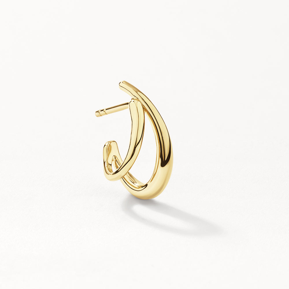 Gold Double Split Hoop Stud Earrings for Women - Trendy Minimalist Jewelry for Everyday Wear, Parties & Gifts