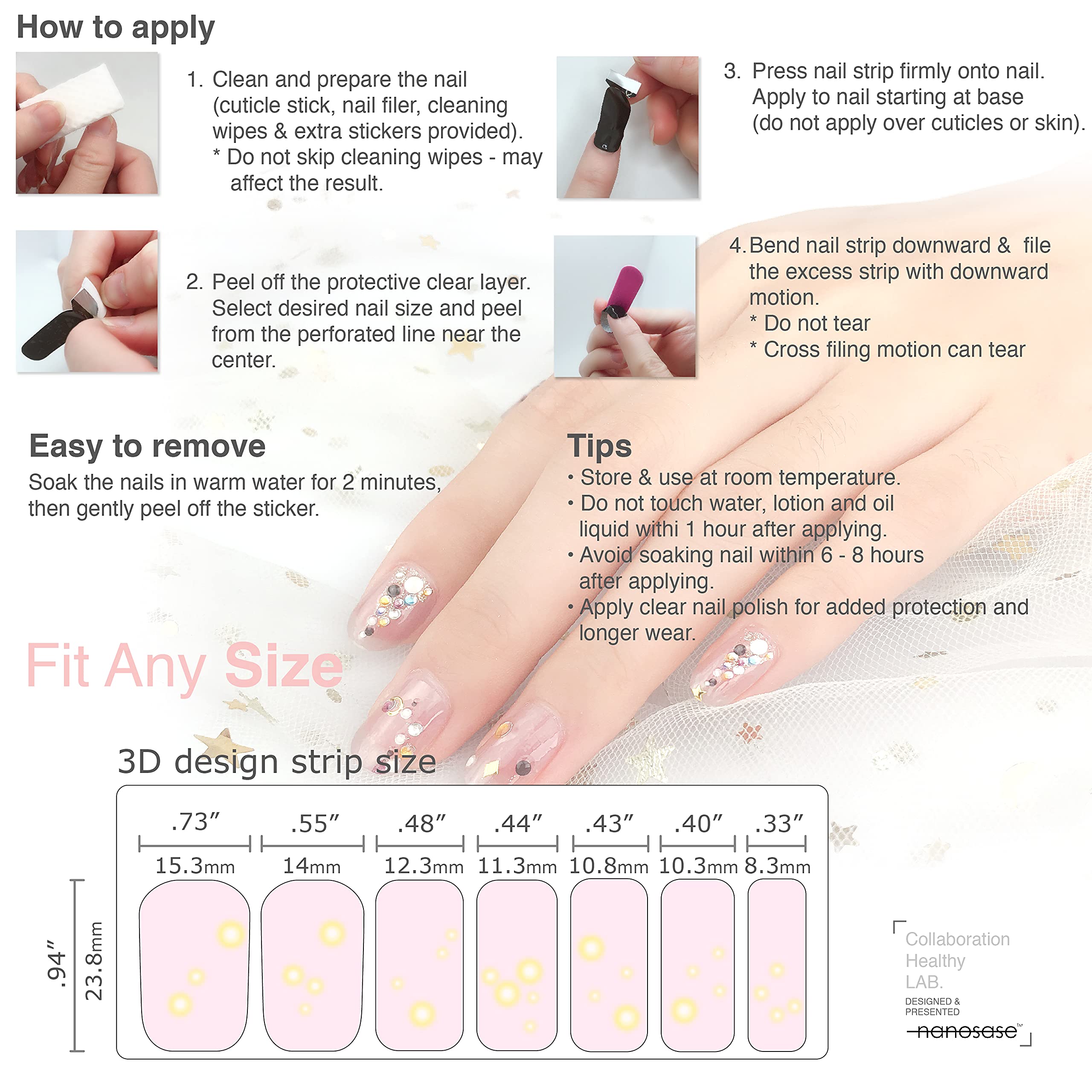 Stylish Nail Polish Strips & Decals Set - Winter Bath Design (2 Pack) | DIY Nail Art Stickers for Home, Party & Special Occasions
