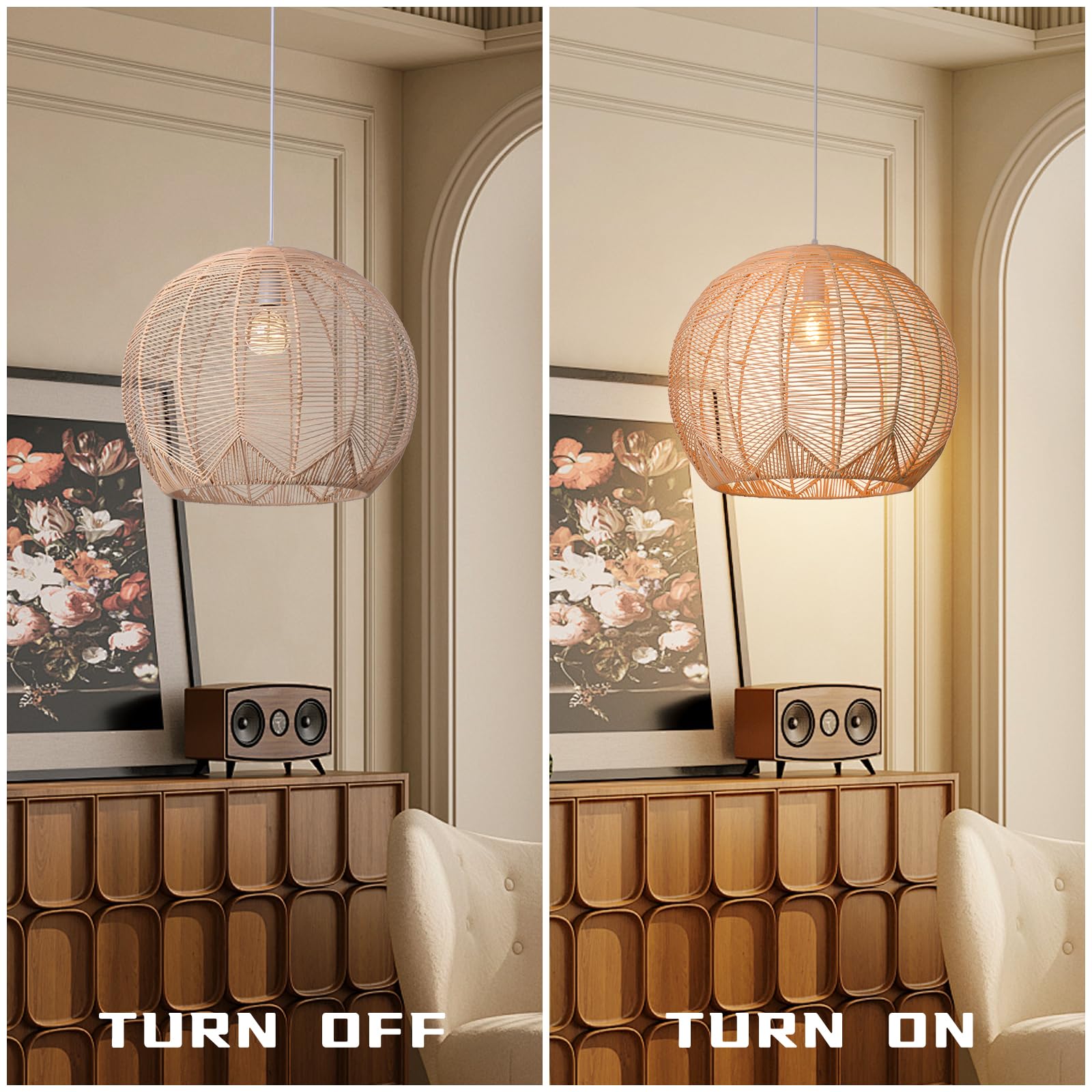 Arturesthome 1-Light Rattan Chandelier - 15.7