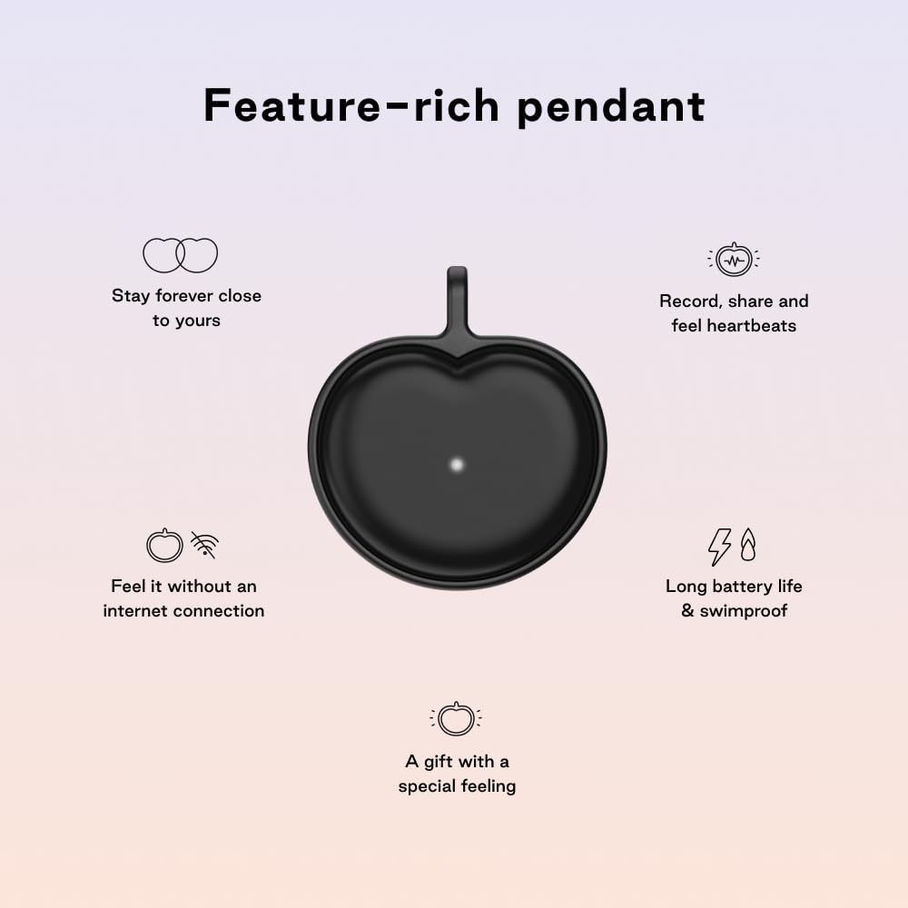 BOND TOUCH Bond Heart Necklace - Store & Feel Heartbeat - Romantic Unique Gift for Couples, Valentine's Day, Anniversary - Perfect for Long Distance Relationships & Special Moments