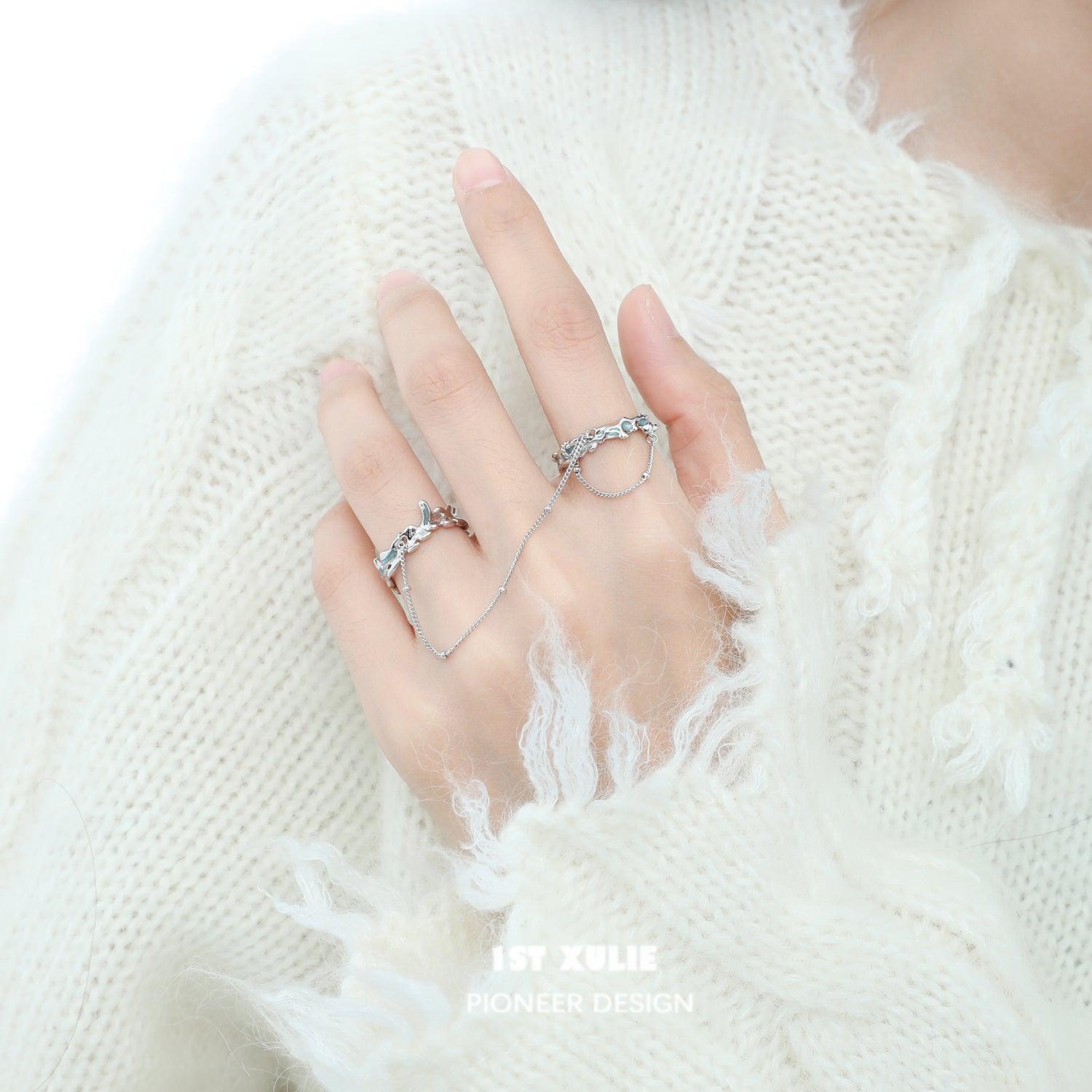Sterling Silver Chain Rings Set for Women - Elegant Stackable Rings - Perfect for Everyday Wear, Gifts & Special Occasions