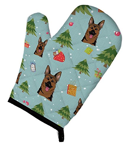 Christmas German Shepherd Oven Mitt - Heat Resistant Baking Glove for Kitchen, Holiday Baking & Cooking - Perfect Gift for Dog Lovers (Use for Baking Cookies, Roasting Turkey, Handling Hot Dishes)
