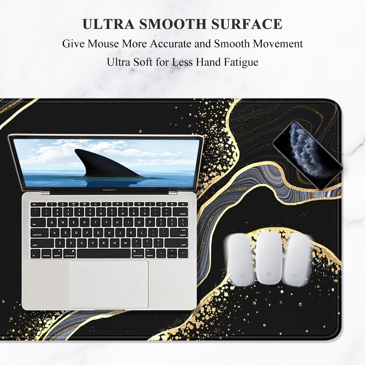 Auhoahsil XXL Gaming Mouse Pad - Non-Slip Desk Mat for Office & PC Gaming (35.5x15.7in)